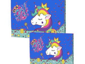 VALIGETTA P/DISEGNI 27X38X8 UNICORNO AZZURRO 49361