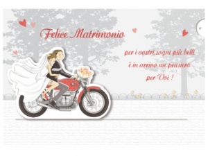 BIGLIETTO FELICE MATRIMONIO P/SOLDI TIRETTE