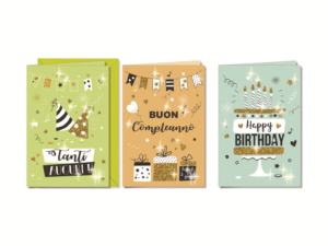 BIGLIETTO BUON COMPLEANNO GENERICO GLITTER