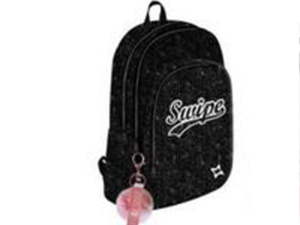 ZAINO TEEN SWIPE GLITTER NERO