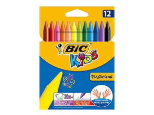 PASTELLI CERA BIC PLASTIDECOR 12 COLORI