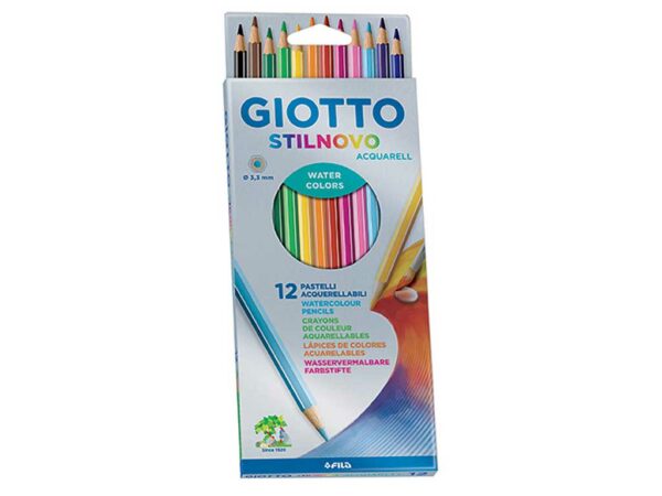 PASTELLI GIOTTO STILNOVO ACQUERELLABILI 12 COLORI 3,3mm