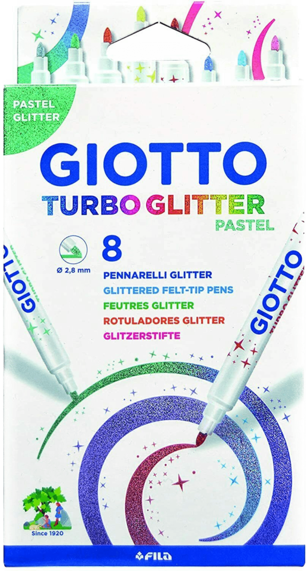 GIOTTO TURBO GLITTER PASTEL 8PEZZI